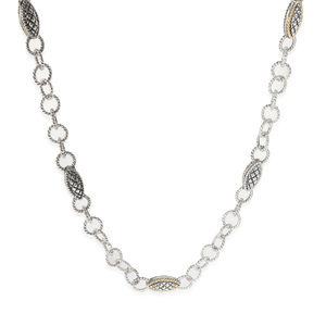 Yellow Gold & Sterling Silver  Necklace